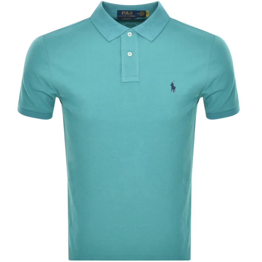 Ralph Lauren Custom Slim Polo T Shirt Blue Mainline Menswear